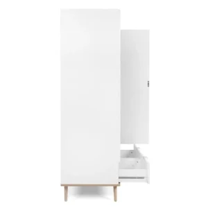 HomeStyle4U Armoire De Rangement 2 Portes En Bois Blanc 180x90x55cm 15