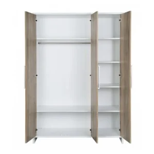 Schardt Armoire Enfant 3 Portes Couleur Bois Et Blanc 7