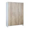 Schardt Armoire Enfant 3 Portes Couleur Bois Et Blanc 19