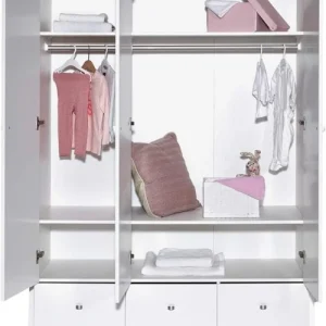 Schardt Armoire Enfant 3 Portes Et Tiroirs Blanc 9