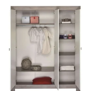 Schardt Armoire Enfant 3 Portes Gris Et Blanc 9