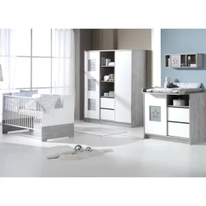 Schardt Armoire Enfant Avec Etagère Centrale Gris Et Blanc 8