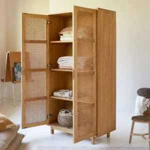 Tikamoon Armoire Enfant En Orme Massif Et Cannage 9