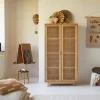 Tikamoon Armoire Enfant En Orme Massif Et Cannage 22