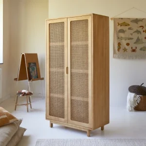 Tikamoon Armoire Enfant En Orme Massif Et Cannage 13