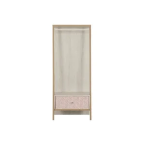 Terre De Nuit Armoire Portant à Vêtements 1 Tiroir En Bois Imitation Chêne Blanchi 1 9