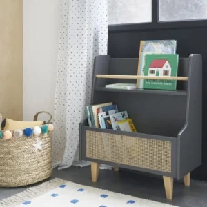 Maisons Du Monde Bibliothèque Bébé Gris Anthracite Et Cannage En Rotin 9