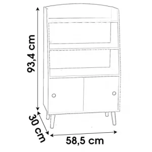 Fornord Bibliothèque Enfant 3 étagères 2 Portes 15