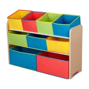 Delta Children Bibliothèque Organiseur 9 Cases En Bois Clair Et Multicolore 13