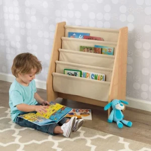 KidKraft Bibliothèque Pour Enfant En Tissu Et Bois Coloris Naturel 11