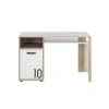 Terre De Nuit Bureau 1 Porte En Bois Imitation Chêne Clair Et Blanc 22