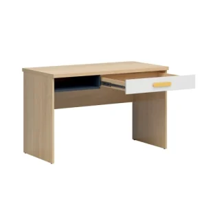 Petits Meubles Bureau 1 Tiroir 1 Niche Naturel Blanc Et Jaune 7