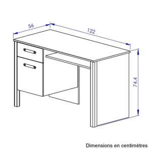 GAMI Bureau 1 Tiroir Chêne Noir 18