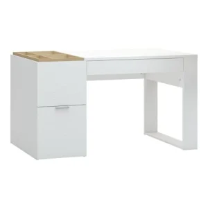 CALICOSY Bureau 140 Cm Avec Rangements – Blanc 16