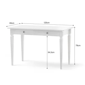 Bellamy Bureau 2 Tiroirs Blanc 7