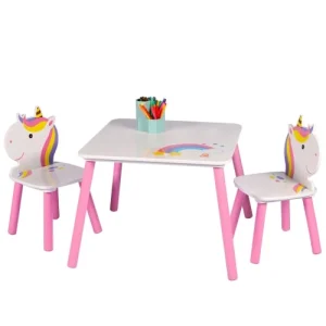 Wadiga Bureau Avec Chaise Enfant Design Licorne Blanc 7