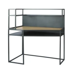 Maisons Du Monde Bureau D’angle En Métal Gris Anthracite Avec étagères 9