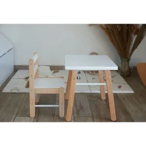 Combelle Bureau Enfant En Bois Bicolore Blanc 50x43x40cm 10