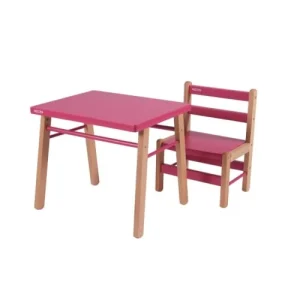 Combelle Bureau Enfant En Bois Bicolore Fuchsia 50x43x40cm 10