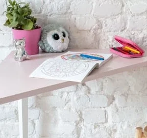 WNM Group Bureau Enfant En Pin Massif 114×85 Rose 8