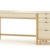 WNM Group Bureau Enfant En Pin Massif 120×60 Beige 16