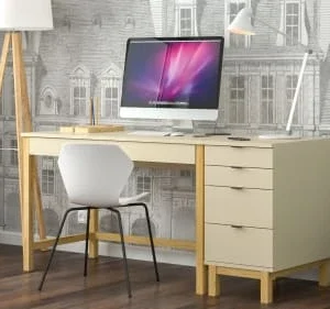 WNM Group Bureau Enfant En Pin Massif 120×60 Beige 10