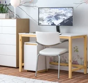 WNM Group Bureau Enfant En Pin Massif 120×60 Blanc 10