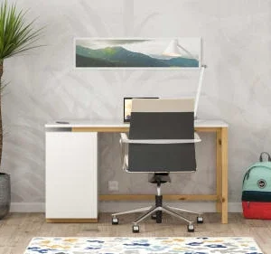 WNM Group Bureau Enfant En Pin Massif 120×60 Blanc 10