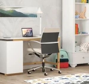 WNM Group Bureau Enfant En Pin Massif 120×60 Blanc 14