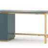 WNM Group Bureau Enfant En Pin Massif 120×60 Bleu 22