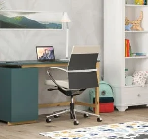 WNM Group Bureau Enfant En Pin Massif 120×60 Bleu 14