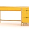 WNM Group Bureau Enfant En Pin Massif 120×60 Jaune 20