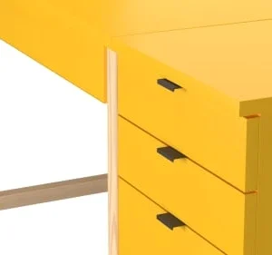 WNM Group Bureau Enfant En Pin Massif 120×60 Jaune 12