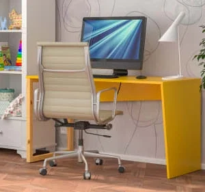 WNM Group Bureau Enfant En Pin Massif 120×60 Jaune 14