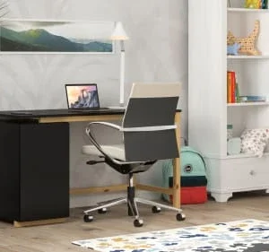 WNM Group Bureau Enfant En Pin Massif 120×60 Noir 14