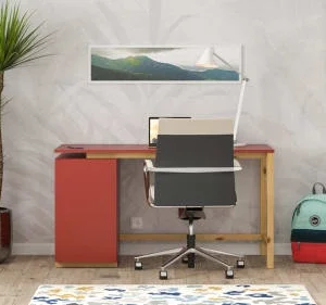 WNM Group Bureau Enfant En Pin Massif 120×60 Rouge 10