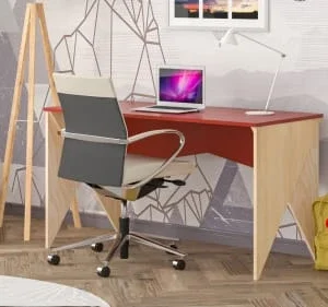 WNM Group Bureau Enfant En Pin Massif 120×60 Rouge 14