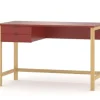 WNM Group Bureau Enfant En Pin Massif 120×60 Rouge 16