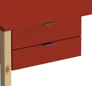 WNM Group Bureau Enfant En Pin Massif 120×60 Rouge 12