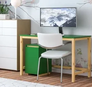 WNM Group Bureau Enfant En Pin Massif 120×60 Vert 10