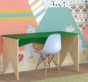 WNM Group Bureau Enfant En Pin Massif 120×60 Vert 10