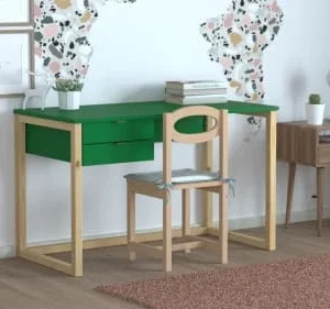 WNM Group Bureau Enfant En Pin Massif 120×60 Vert 10