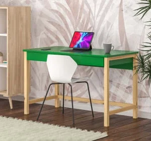 WNM Group Bureau Enfant En Pin Massif 120×60 Vert 10