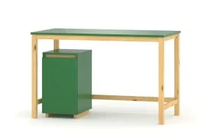 WNM Group Bureau Enfant En Pin Massif 120×60 Jaune 18