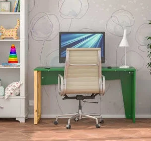 WNM Group Bureau Enfant En Pin Massif 120×60 Vert 10