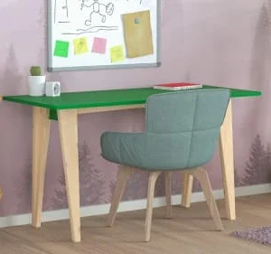 WNM Group Bureau Enfant En Pin Massif 120×60 Vert 10