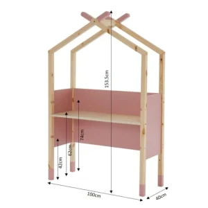 Baita Bureau Enfant Tipi Rose évolutif 12