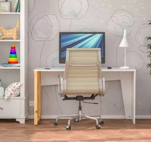 WNM Group Bureau Pour Enfant En Pin Massif 120×60 Blanc 10