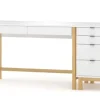 WNM Group Bureau Pour Enfant En Pin Massif 120×60 Blanc 22