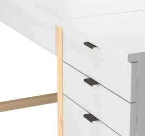 WNM Group Bureau Pour Enfant En Pin Massif 120×60 Blanc 12